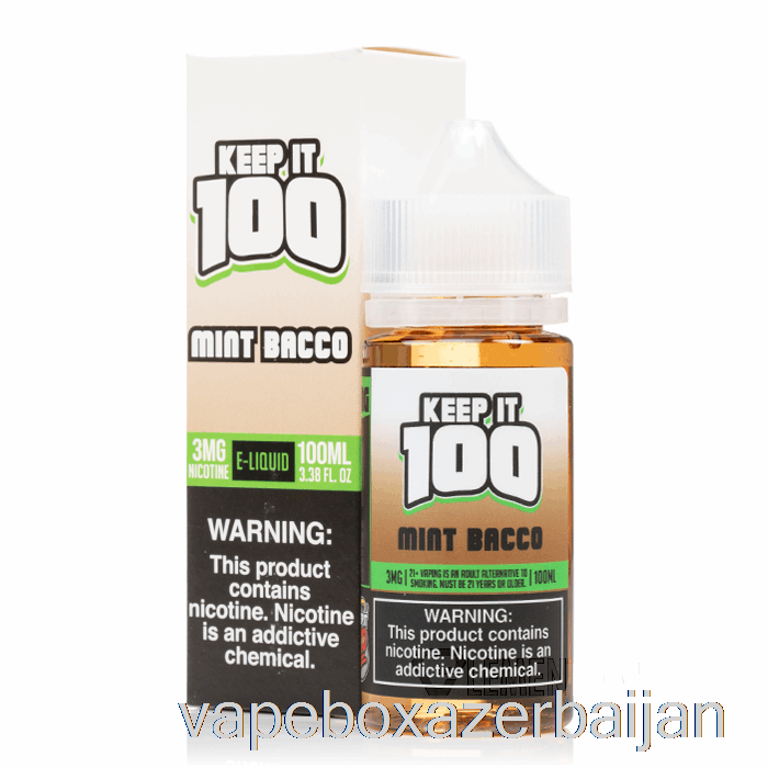 E-Juice Vape Mint Bacco - Keep It 100 - 100mL 0mg